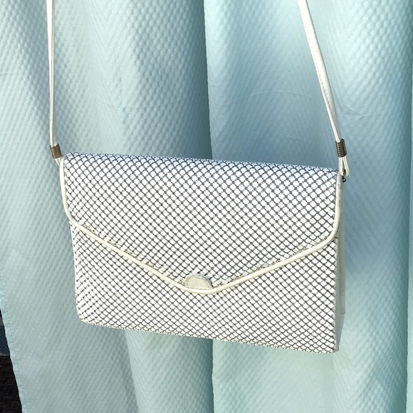 Whiting and Davis Metal Mesh White Shoulder Crossbody Bag Purse. - Picture 2 of 13